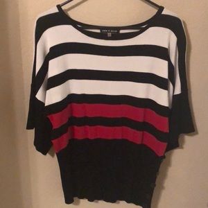 Cable & gauge wide sleeved sweater top